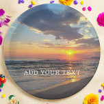 Custom Photo and Text Personalised Paper Plate<br><div class="desc">Upload a photo, add a name or text, and easily create your personalised paper plate. Click CUSTOMIZE to change the text colour. You can TRANSFER this DESIGN on other Zazzle products and adjust it to fit most of the Zazzle items. Standard Studio designs are made in high-resolution vector graphics for...</div>