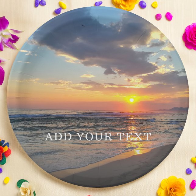Custom Photo and Text Personalised Paper Plate (Creator Uploaded)