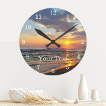 Custom Photo And Text Personalised Wall Clock<br><div class="desc">Upload a photo, add text, and easily create your personalised photo wall clock. Click CUSTOMIZE FURTHER to change the text colour. You can TRANSFER this DESIGN on other Zazzle products and adjust it to fit most of the Zazzle items. Standard Studio designs are made in high-resolution vector graphics for a...</div>