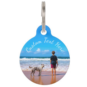 Custom Photo and Text Pet ID Tag - Your Design