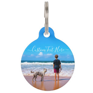 Custom Photo and Text Pet ID Tag Your Own Design