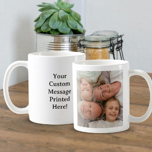 Custom Photo and Text Simple Personalised Coffee Mug