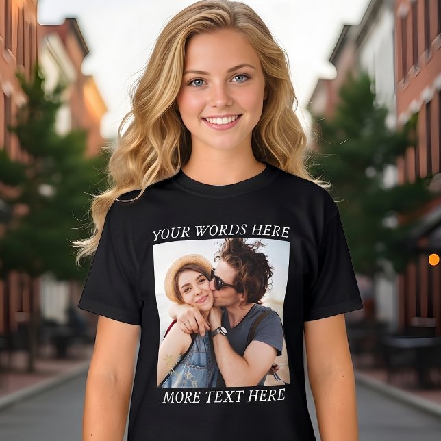 Custom Photo and Text T-Shirt (Creator Uploaded)
