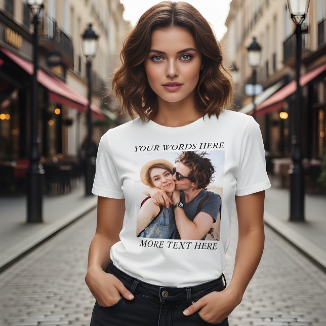 Custom Photo and Text T-Shirt (Creator Uploaded)