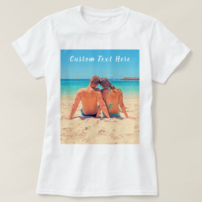 Custom Photo and Text T-Shirt with Your Own Design (Design Front)