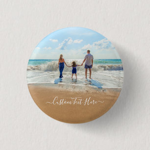 Custom Photo and Text - Unique Your Own Design  3 Cm Round Badge