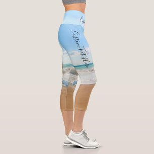 Custom Photo and Text - Unique Your Own Design -   Capri Leggings