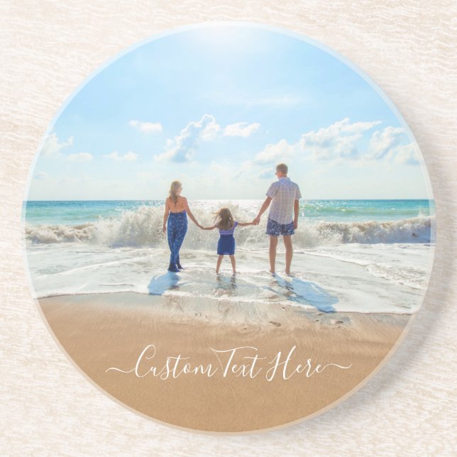 Custom Photo and Text - Unique Your Own Design -   Coaster (Front)