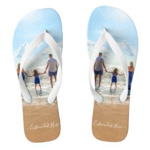 Custom Photo and Text - Unique Your Own Design   Flip Flops