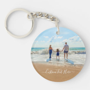 Custom Photo and Text - Unique Your Own Design  Key Ring