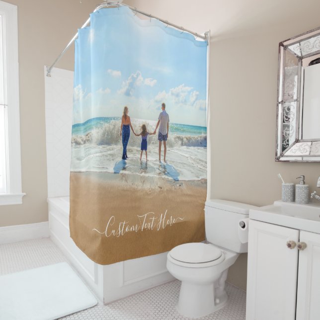 Custom Photo and Text - Unique Your Own Design -   Shower Curtain (In Situ)