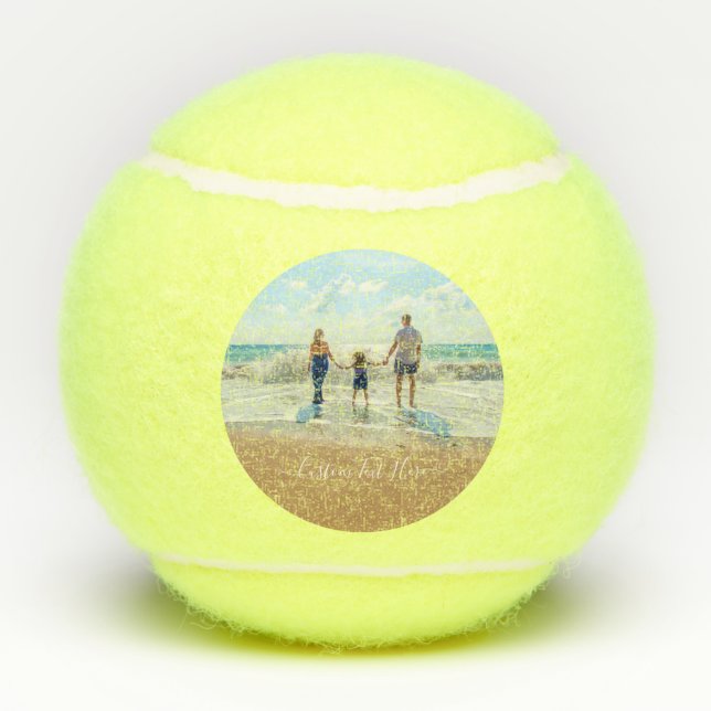 Custom Photo and Text - Unique Your Own Design -   Tennis Balls (Back)