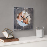 Custom Photo and Text Wooden Wall Clock<br><div class="desc">Custom Photo and Text Wooden Wall Clock</div>