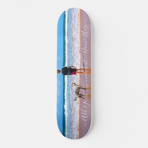 Custom Photo and Text  Your Design - I Love My Pet Skateboard