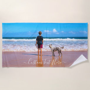 Custom Photo and Text Your Own Design Beach Towel