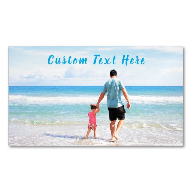 Custom Photo and Text - Your Own Design - Best DAD Magnetic Business Card (Front)