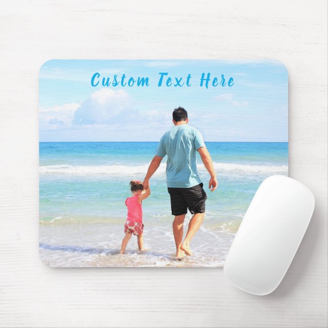 Custom Photo and Text - Your Own Design - Best DAD Mouse Mat (With Mouse)