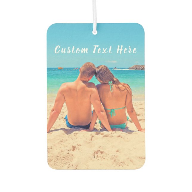 Custom Photo and Text Your Own Design - Couple Car Air Freshener (Front)