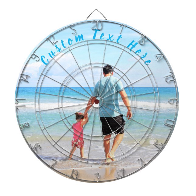 Custom Photo and Text - Your Own Design - For Dad Dartboard (Front)