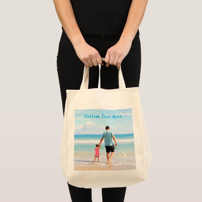 Custom Photo and Text - Your Own Design - For Dad Tote Bag (Front (Product))