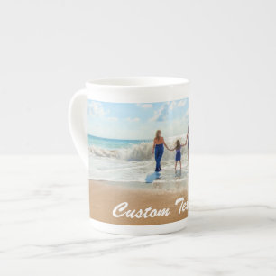 Custom Photo and Text - Your Own Design - Love Bone China Mug