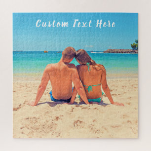 Custom Photo and Text - Your Own Design - Love Jigsaw Puzzle