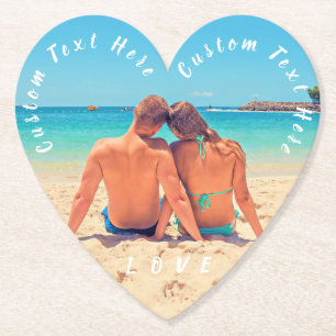 Custom Photo and Text - Your Own Design - Love - Paper Coaster