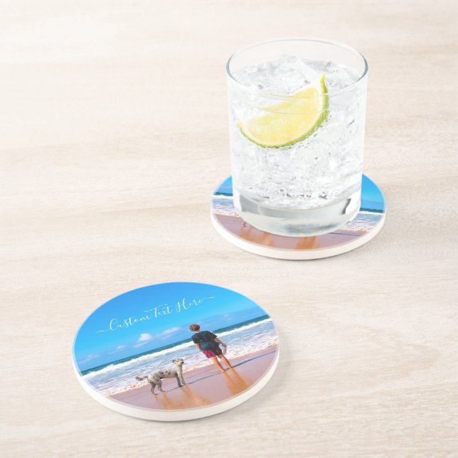Custom Photo and Text - Your Own Design - My Pet   Coaster (Side)