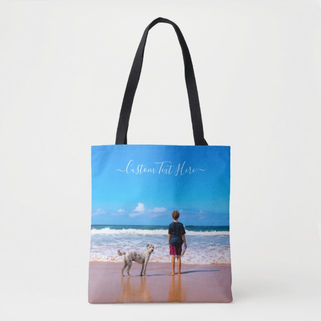 Custom Photo and Text - Your Own Design - My Pet   Tote Bag (Front)