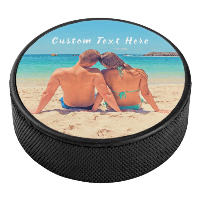 Custom Photo and Text - Your Own Design - Personal Hockey Puck (3/4)