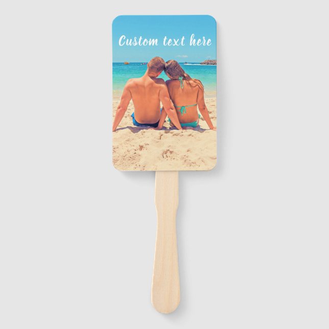 Custom Photo and Text - Your Own Design - Romantic Hand Fan (Front)