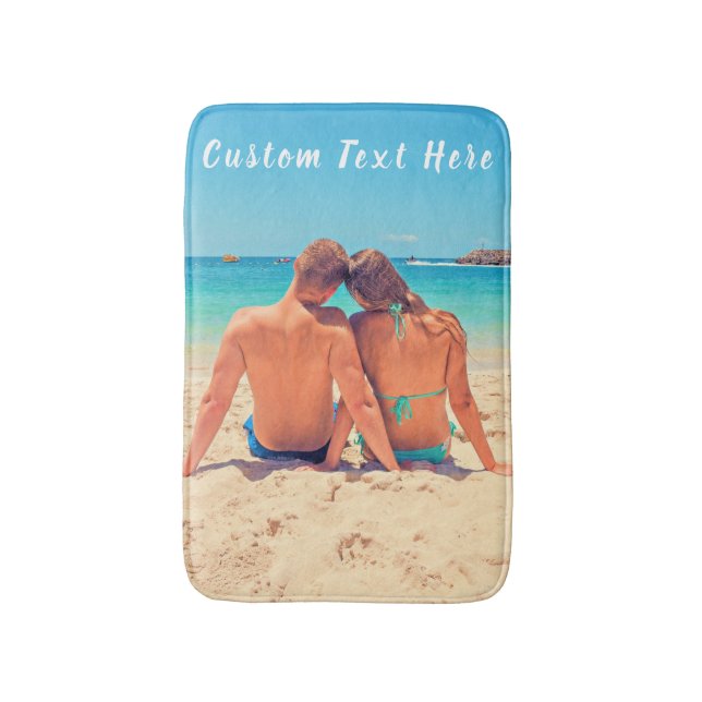 Custom Photo and Text - Your Own Design - Special  Bath Mat (Front Vertical)