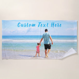 Custom Photo and Text - Your Own Design - Special  Beach Towel