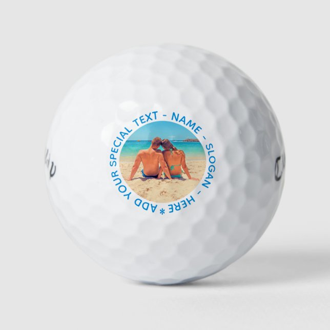 Custom Photo and Text - Your Own Design - Special  Golf Balls (Front)