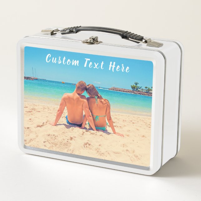 Custom Photo and Text - Your Own Design - Special Metal Lunch Box (Front)