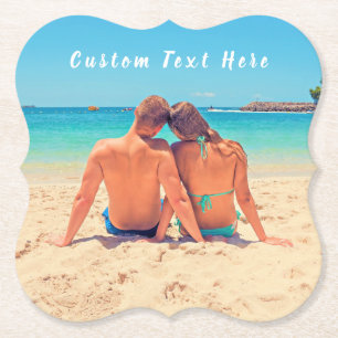 Custom Photo and Text - Your Own Design - Special  Paper Coaster
