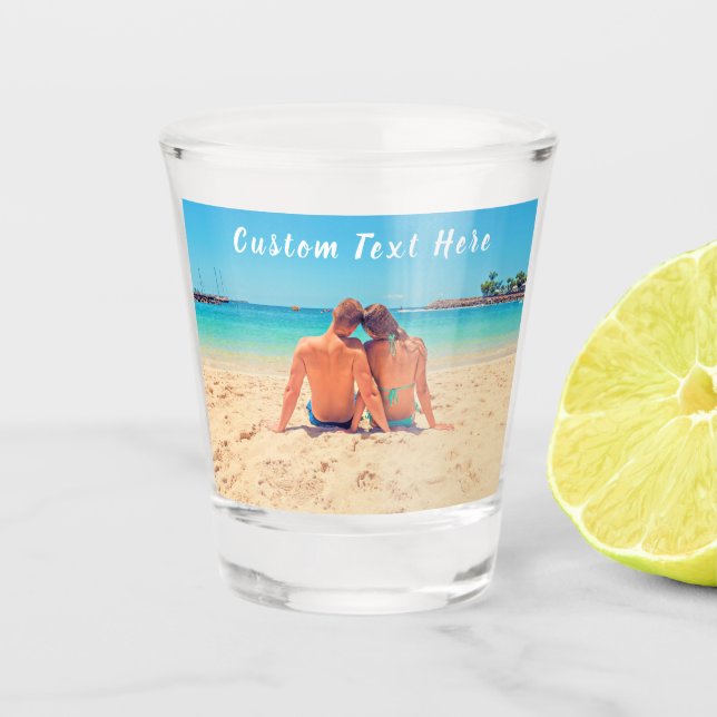 Custom Photo and Text - Your Own Design - Special  Shot Glass (Front)