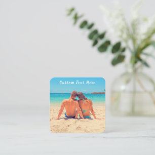 Custom Photo and Text - Your Own Design - Special  Square Business Card