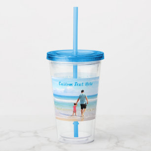 Custom Photo and Text - Your Own Design - With DAD Acrylic Tumbler