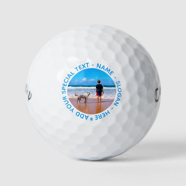 Custom Photo and Text - Your Own Design - Your Pet Golf Balls (Front)