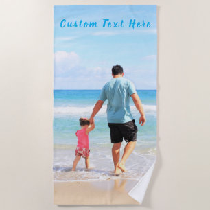 Custom Photo and Text - Your Own Unique Design  Beach Towel