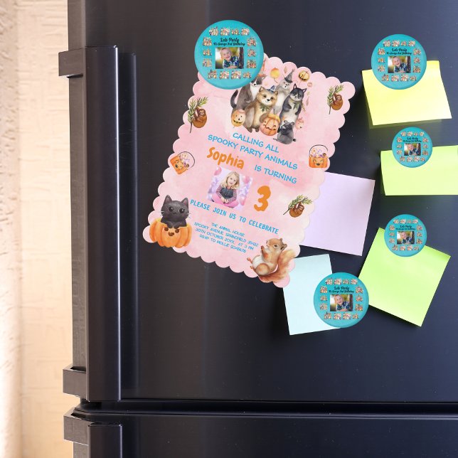 Custom Photo Animals Theme Kids Birthday Party Magnet (Creator Uploaded)