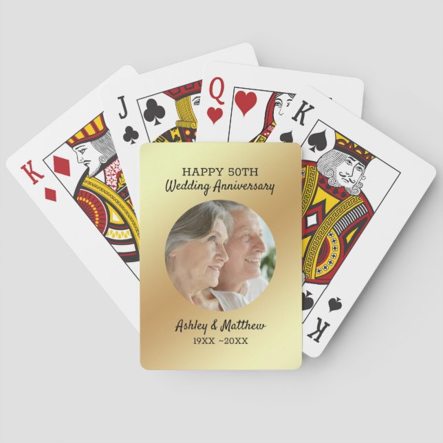 Custom Photo Anniversary Bicycle Playing Cards (Back)