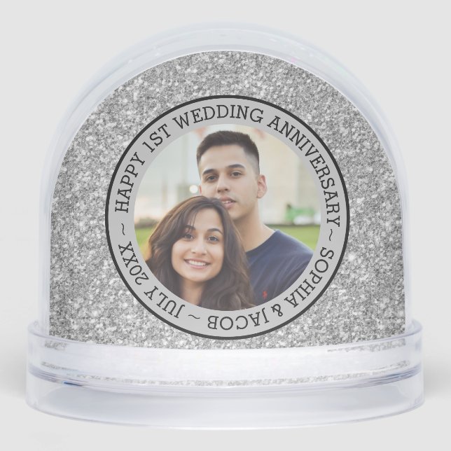 Custom Photo Anniversary Snowglobe (Front)