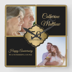 Custom Photo Anniversary  Square Wall Clock