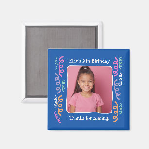 Custom Photo Any Age Birthday Party Streamers Magnet