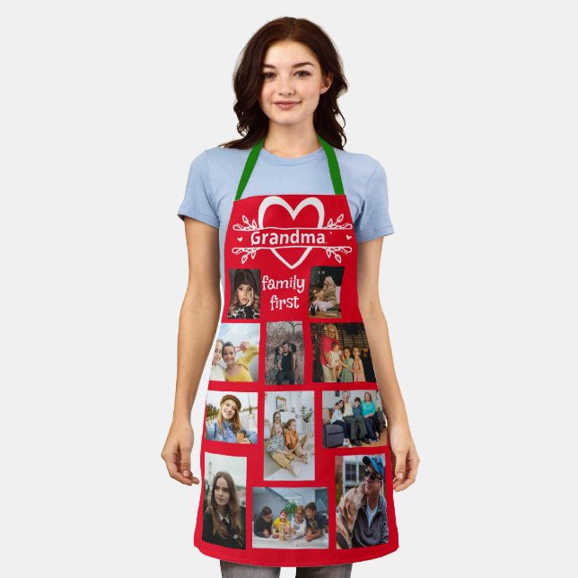Custom Photo Aprons, Personalised Photo Collage Apron (Worn)
