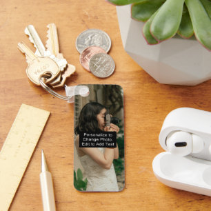 Custom Photo Art Name Monogram Quote Aluminium Rec Key Ring