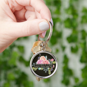 Custom Photo Art Name Monogram Quote Small Premium Key Ring