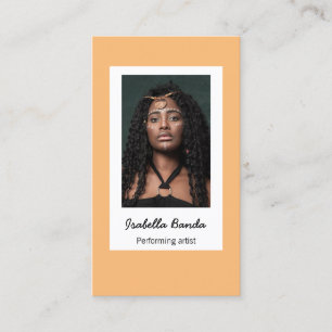 Custom photo artist orange business card